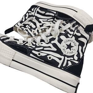 Converse Women's CTAS Lift Hi Top Platform Sneakers A03713C White/Black Zebra 6